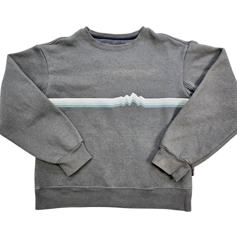 Patagonia Sweatshirt Mens Small Gray Crewneck Graphic Fleece Heavyweight